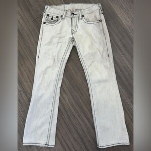 True Religion White w/Black Stitching Straight Men's Jeans size 29